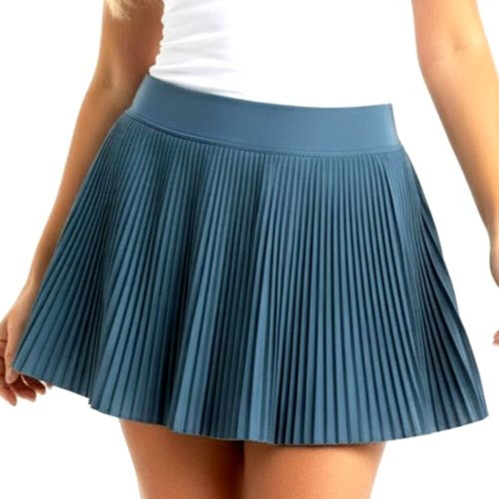 Lululemon Varsity High Rise Pleated Tennis Skirt Skort Women Size 14 Oasis Blue
